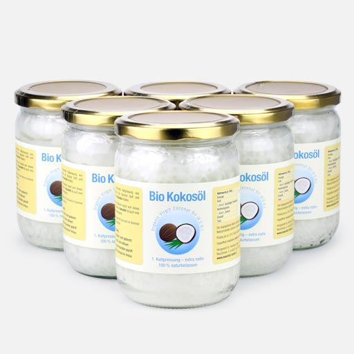 6 x 500 ml Bio Kokosöl (V.C.O.) 6 x 500 ml Bio Kokosöl (V.C.O.)